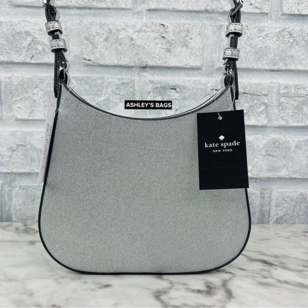 Kate Spade Glimmer Glitter Shoulder Bag In Silver - Picture 5 of 12